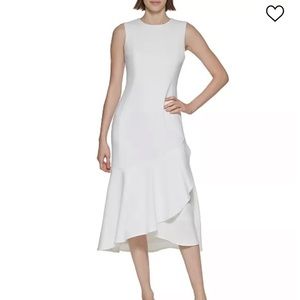 Calvin Klein Asymmetrical Ruffle Dress